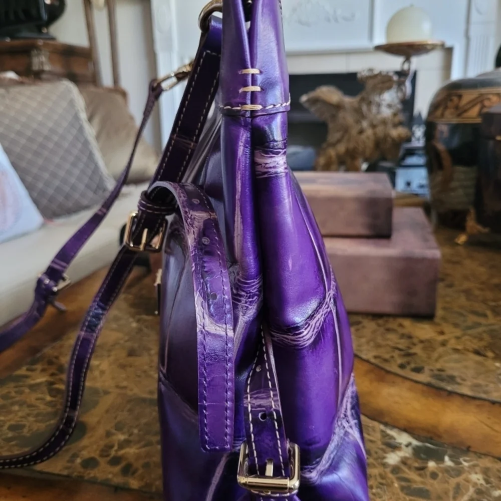 Dooney & Bourke Purple Leather Women's Bag - Picture 3 of 10